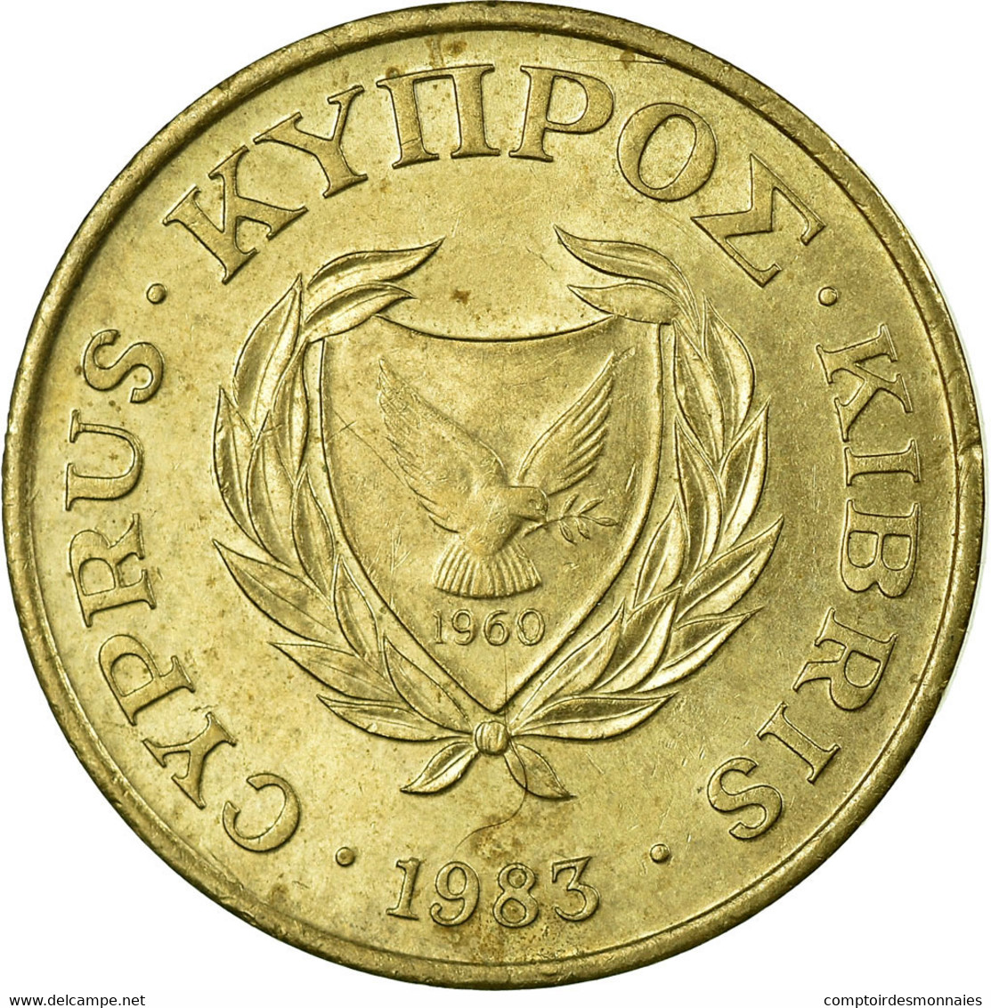 Monnaie, Chypre, 2 Cents, 1983, TB+, Nickel-brass, KM:54.1 - Chypre