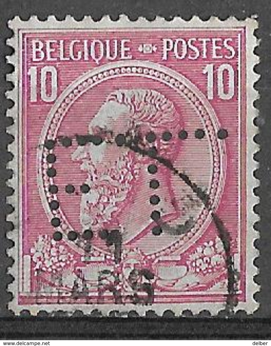 9W-747:N°46: E.L. Perfin  ( Gand)...lichte Plooi .. Zie Scan) - 1884-1891 Leopoldo II