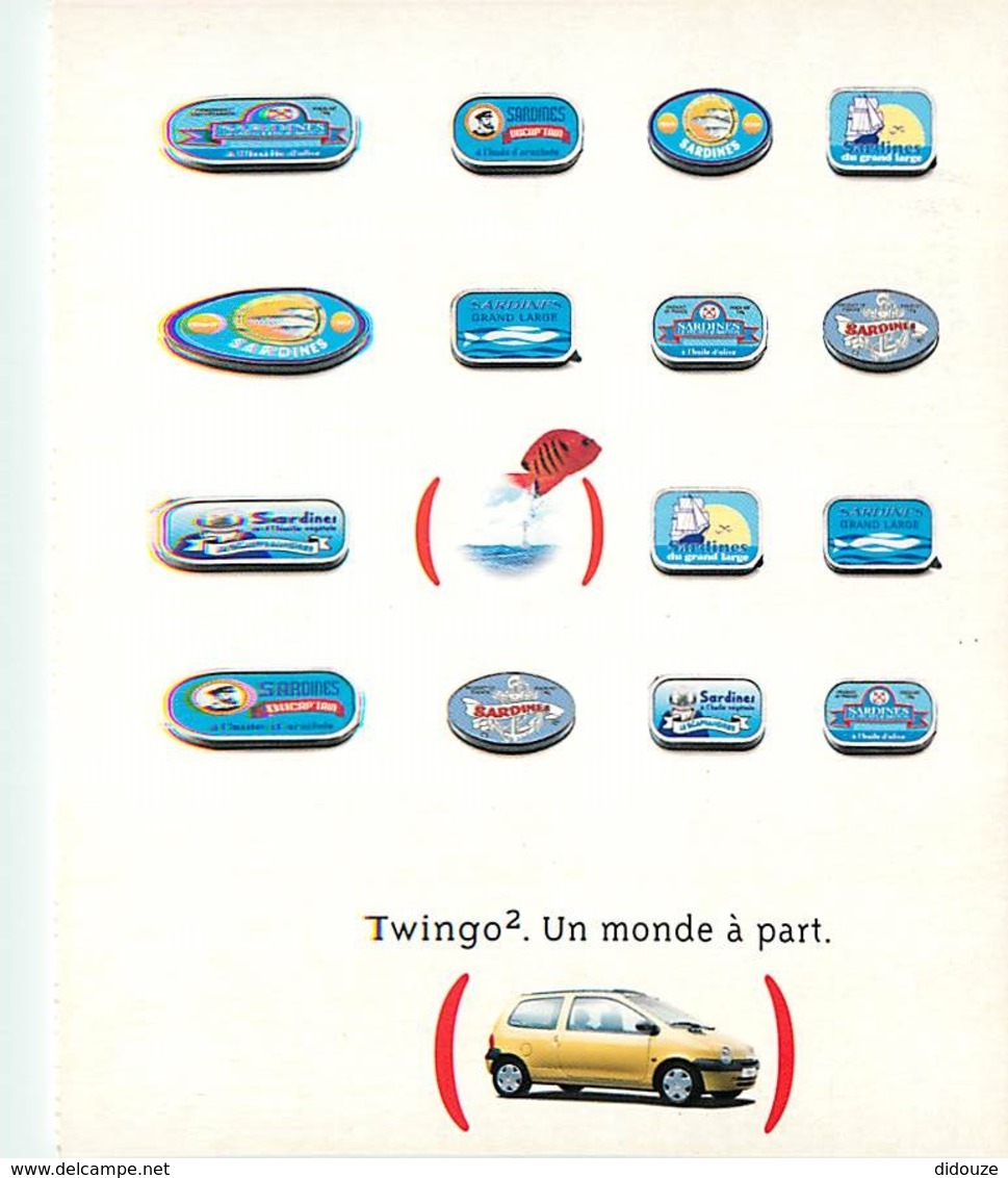 Automobiles - Voitures De Tourisme - Renault Twingo - Carte Publicitaire - Carte Neuve - Voir Scans Recto-Verso - Voitures De Tourisme
