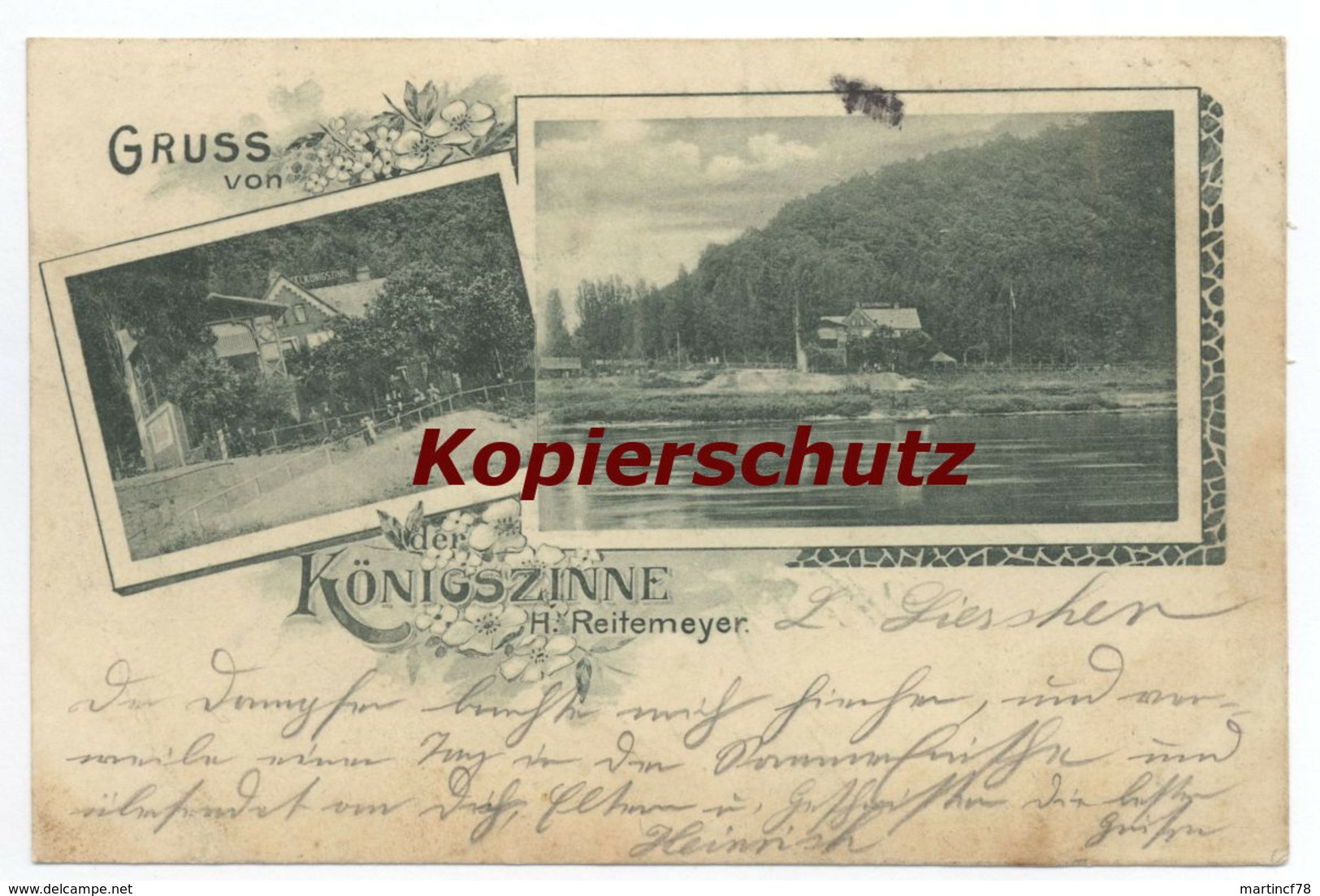 Gruss Von Der Königszinne Bodenwerder 1901 Ansichtskarte Postkarte Holzminden - Bodenwerder