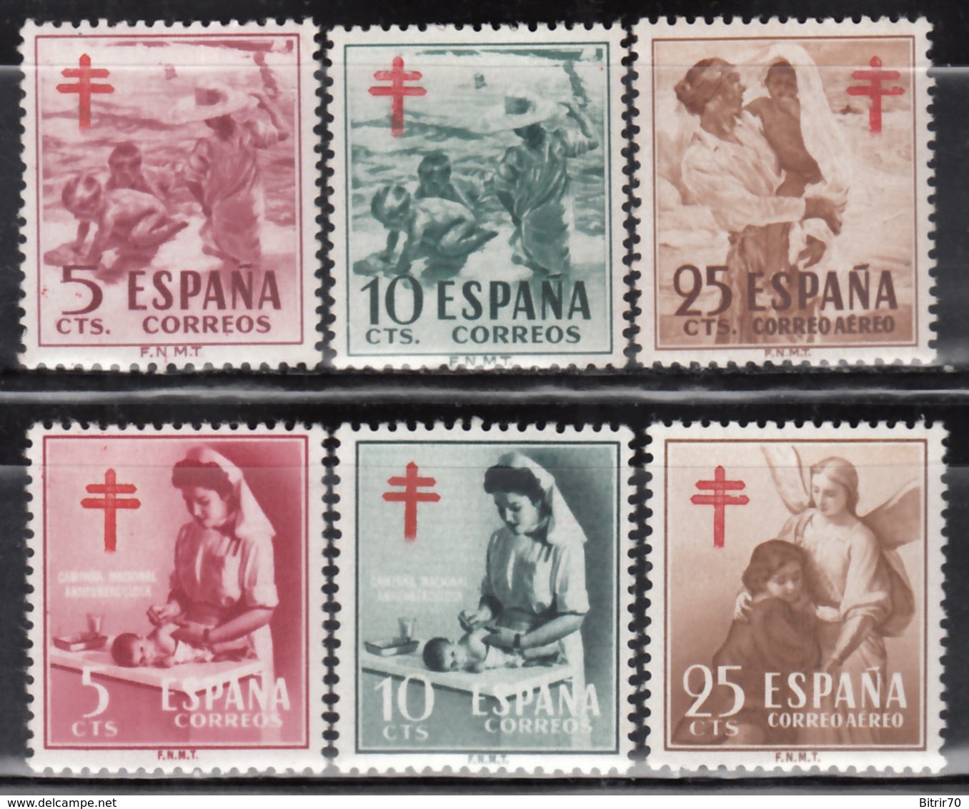 1951 - 1953    Edifil Nº 1103 / 1105, 1121 / 1123  MNH - Nuevos