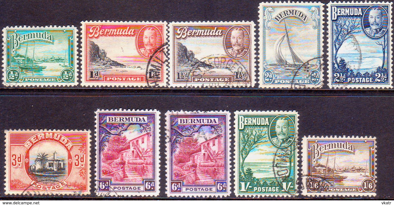 BERMUDA 1936 SG #98-106 Compl.set Incl. 6d Var Used CV £27+ - Bermuda