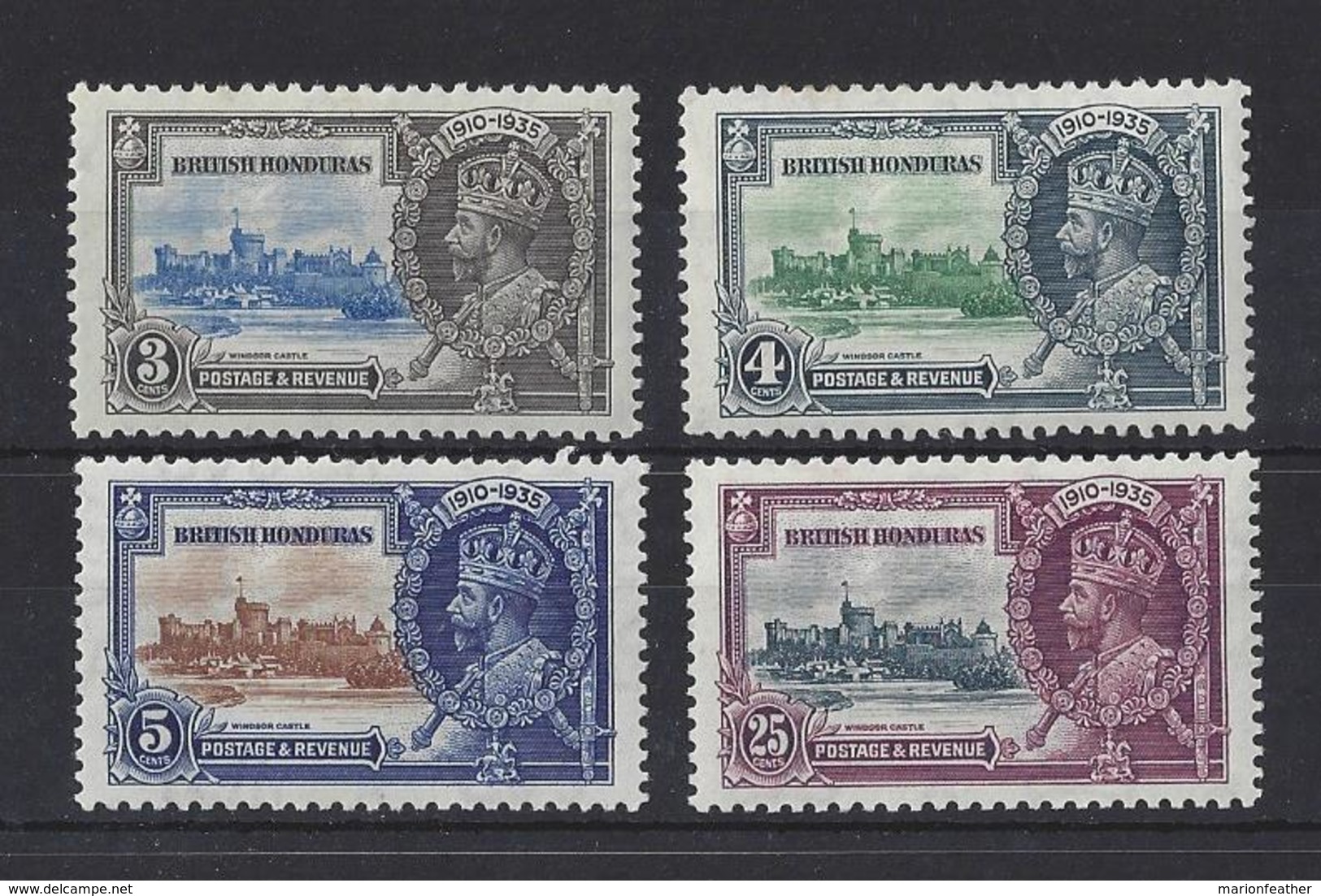 BRITISH HONDURAS..KING GEORGE V.(1910-36).." OMNIBUS."...JUBILEE SET OF 4...MH. - British Honduras (...-1970)
