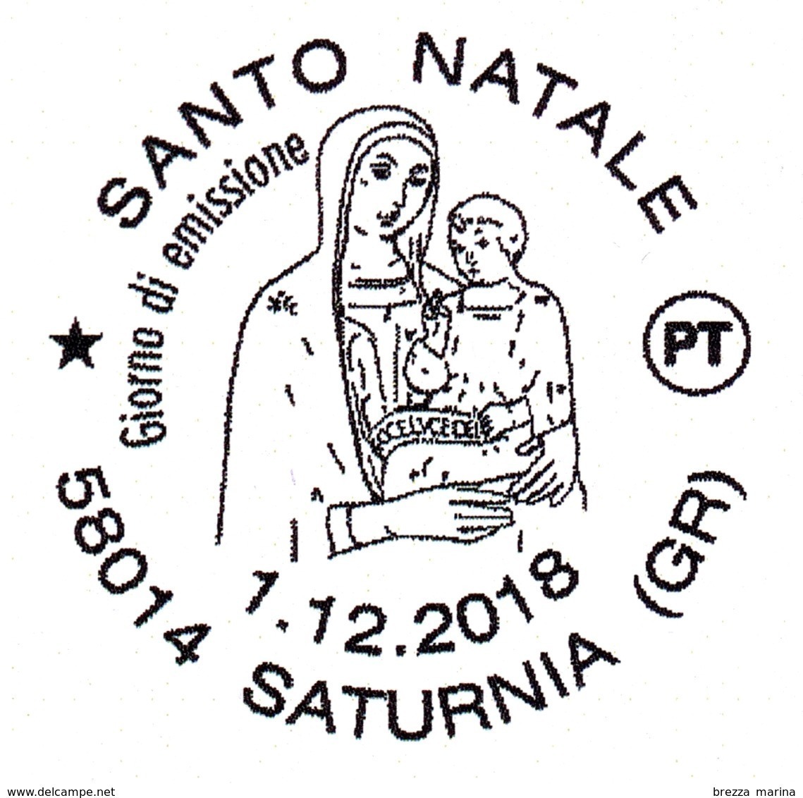 ITALIA - Usato - 2018 - Natale - Pittorico - Madonna Con Gesù Bambino E Santi - Saturnia - B - 2011-20: Usati