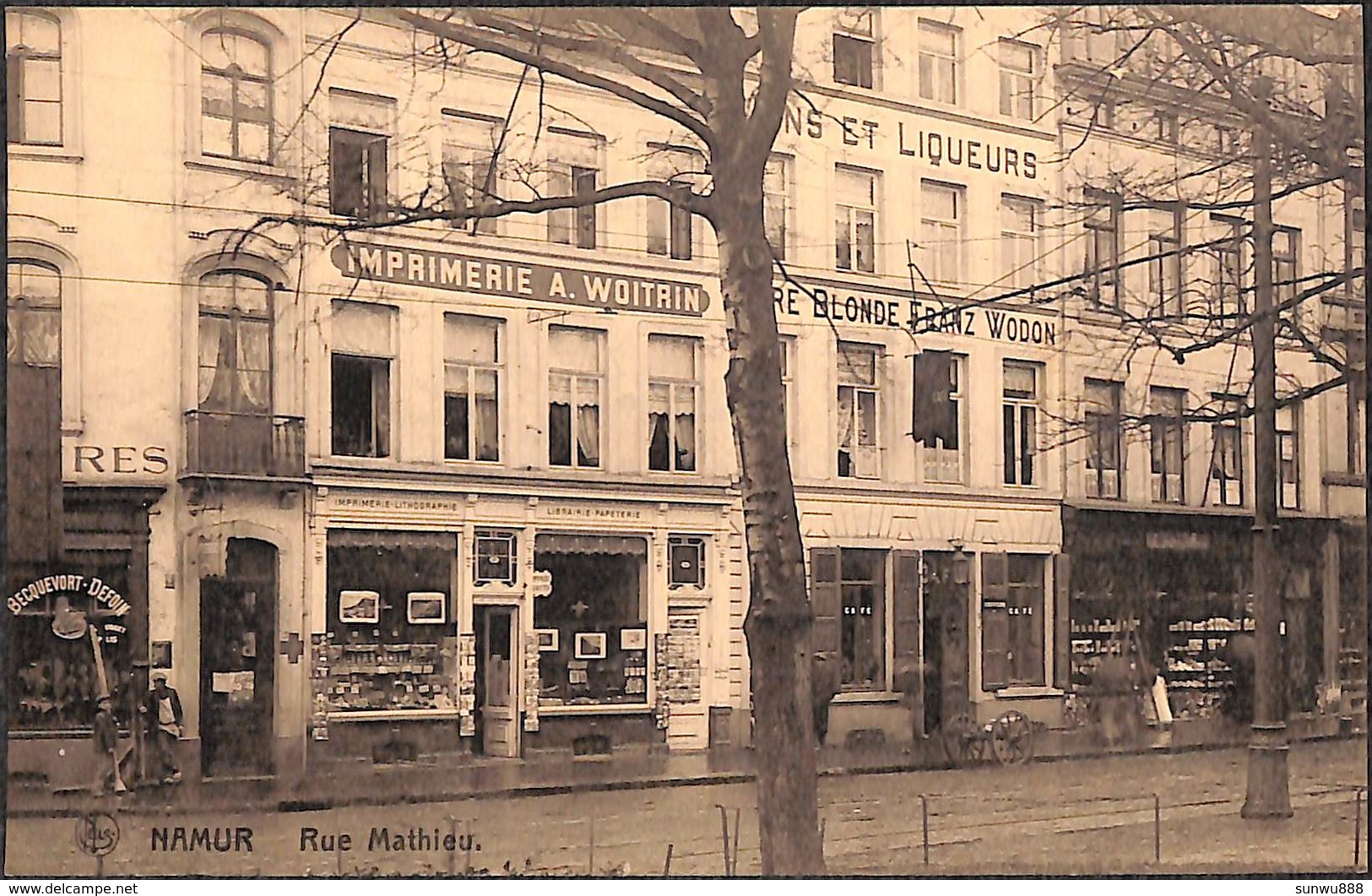 Namur - Rue Mathieu (animée, Edit. Vitrine Imprimerie Woitrin) - Namur