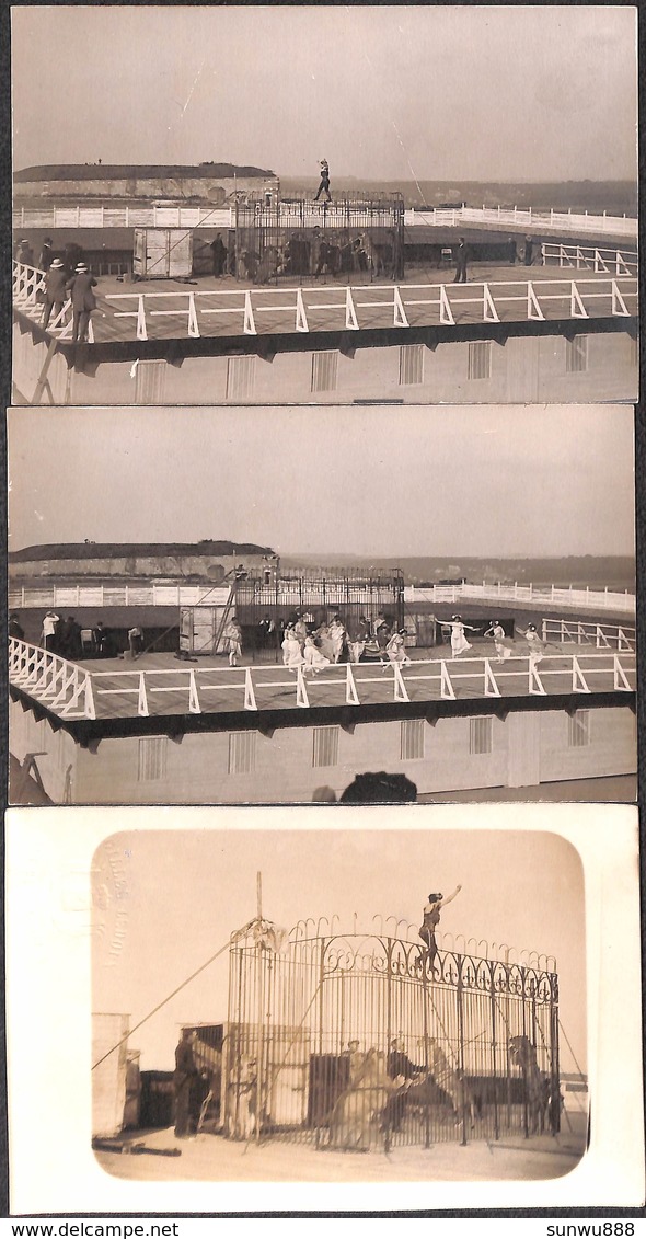 Namur Citadelle - Lot 3 Cartes Photo Cirque Cage Aux Fauves, Lions + Danseuses (top Animation Et Top RARE) - Namen