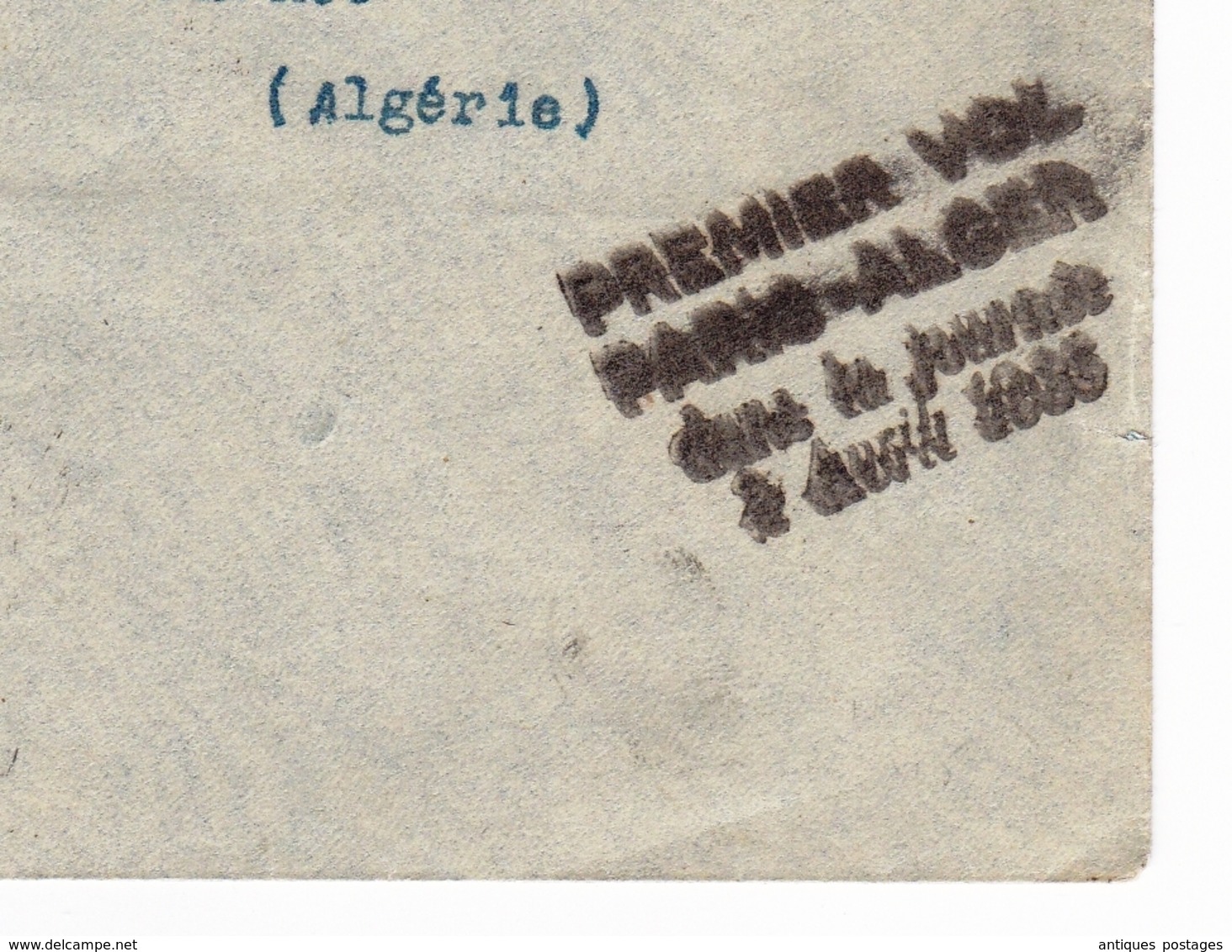 Lettre 2 Avril 1935 Premier Vol Paris Alger Algérie Ajaccio Corse Tunis Tunisie Air France Paris Aviation Type Paix - 1932-39 Frieden