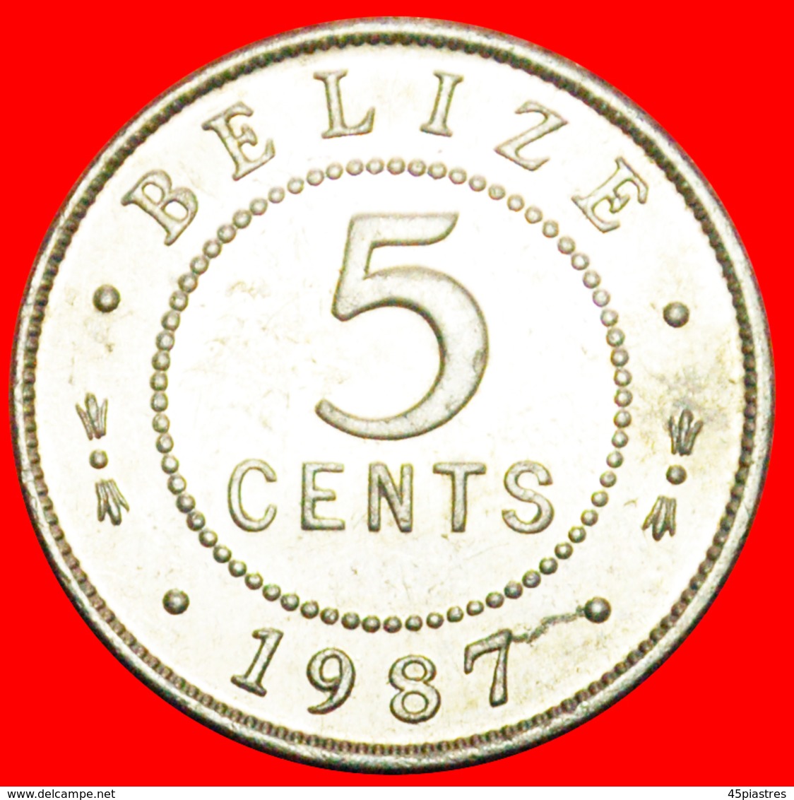 + COLONIAL PORTRAIT (1976-2016): BELIZE ★ 5 CENTS 1987 MINT LUSTER! LOW START ★ NO RESERVE! - Belize