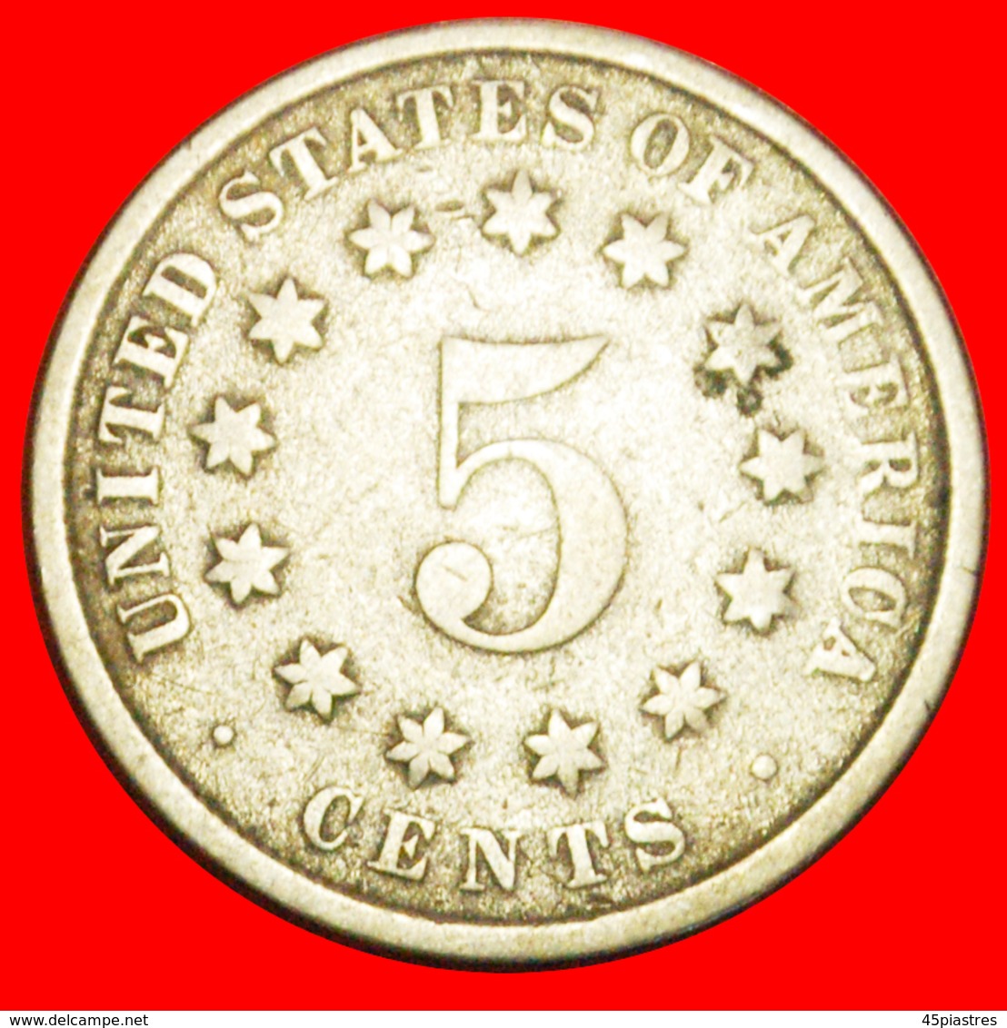 √ NOT WITH RAYS (1866-1883): USA ★ 5 CENTS 1882 SHIELD! LOW START ★ NO RESERVE! - 1866-83: Shield