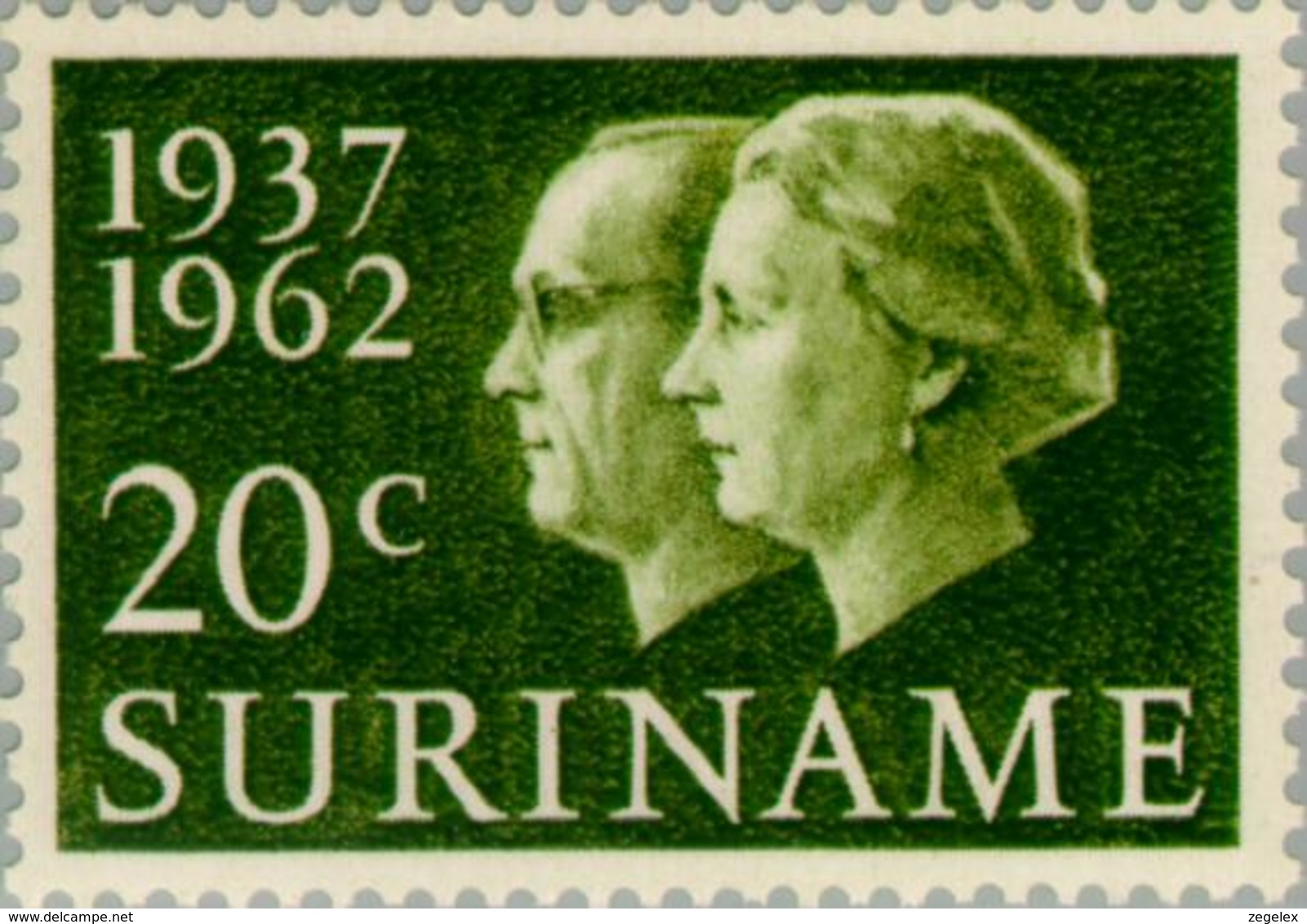 Suriname 1962 25 Jarig Huwelijk Juliana En Beatrix - NVPH 378 MNH** Postfris - Surinam ... - 1975