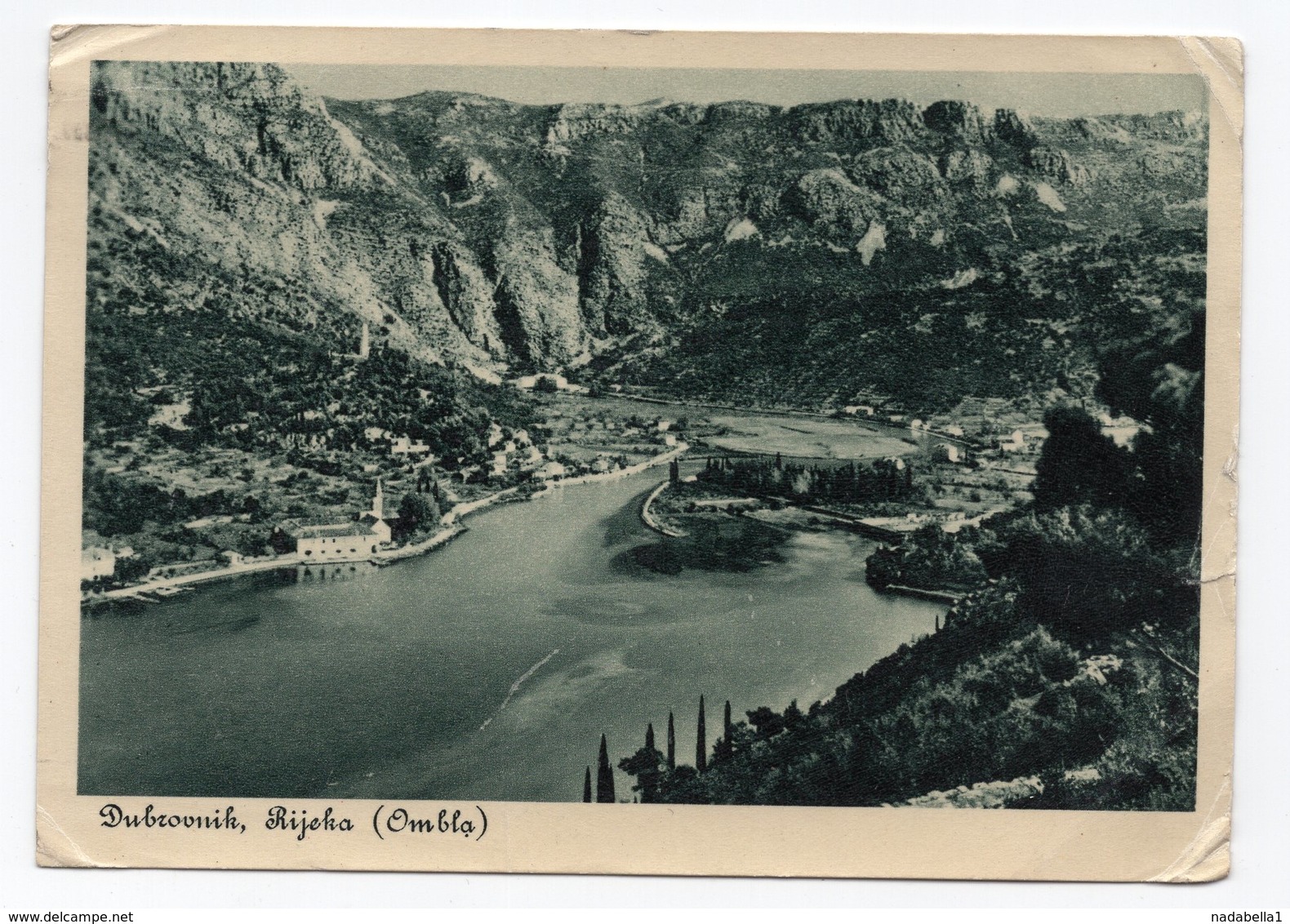 1939 YUGOSLAVIA,  CROATIA, DUBROVNIK TO LONDON, GREAT BRITAIN, RIVER OMBLA, USED ILLUSTRATED POSTCARD - Yugoslavia