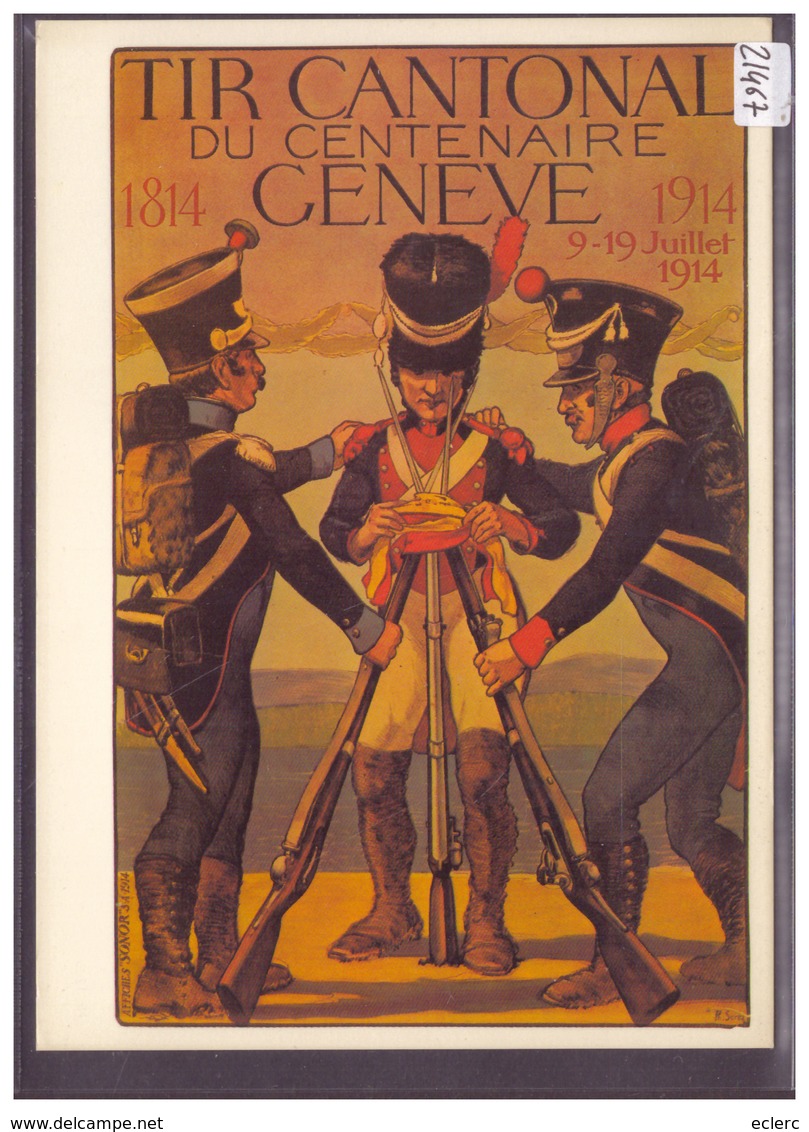 CARTE MODERNE - GENEVE - TIR CANTONAL 1914 - REPRO D'AFFICHE - TB - Genève