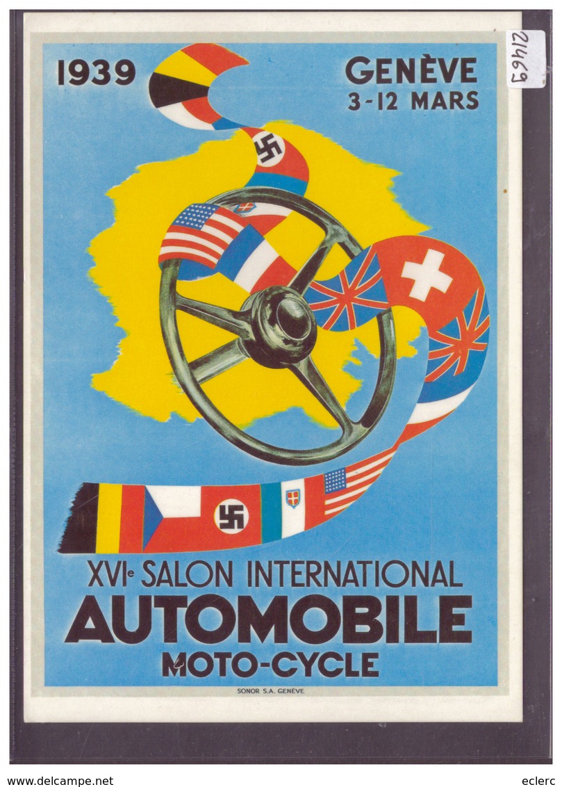 CARTE MODERNE - GENEVE - XVIè SALON DE L'AUTOMOBILE 1939 - REPRO D'AFFICHE - TB - Genève