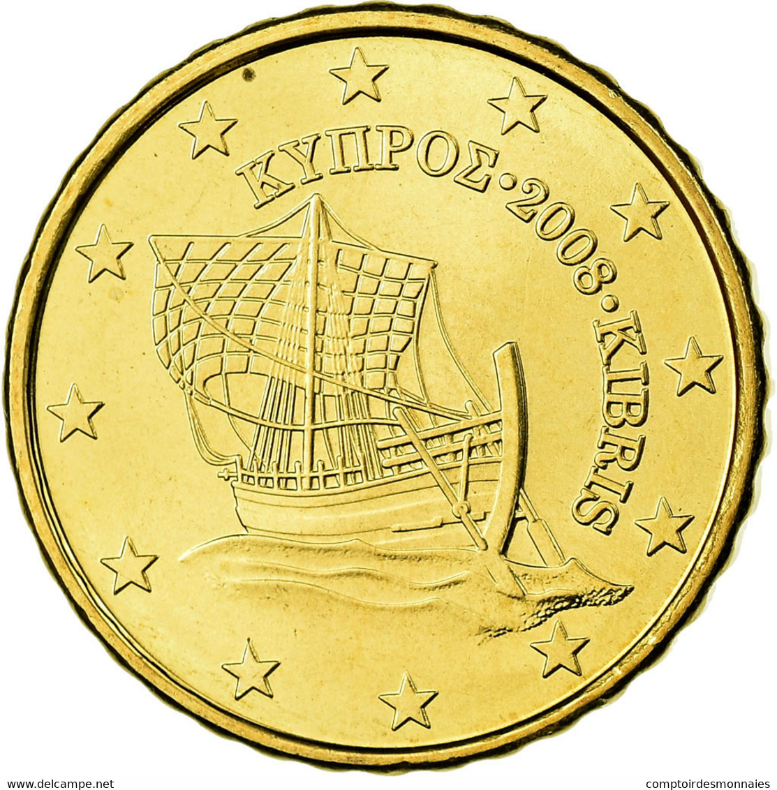 Chypre, 10 Euro Cent, 2008, FDC, Laiton, KM:81 - Zypern