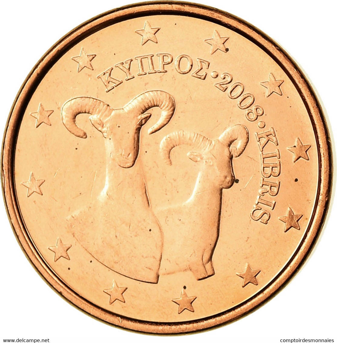 Chypre, Euro Cent, 2008, FDC, Copper Plated Steel, KM:78 - Cyprus
