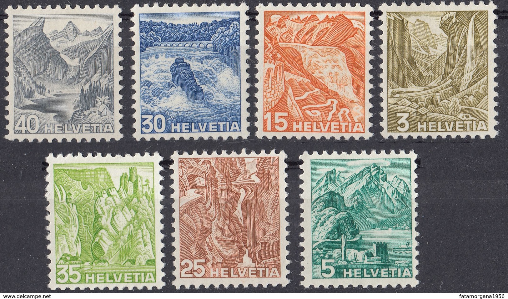 HELVETIA - SUISSE - SVIZZERA - 1936 -  Lotto Di 7 Valori Nuovi MH: Yvert 289, 290, 292, 294/297. - Nuovi