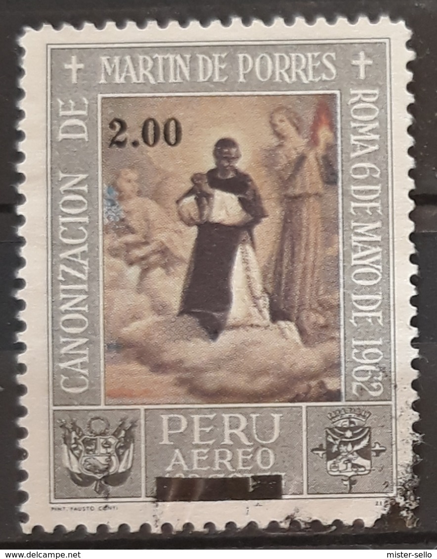 PERU 1976 Airmail - Surcharged. USADO - USED. - Perú