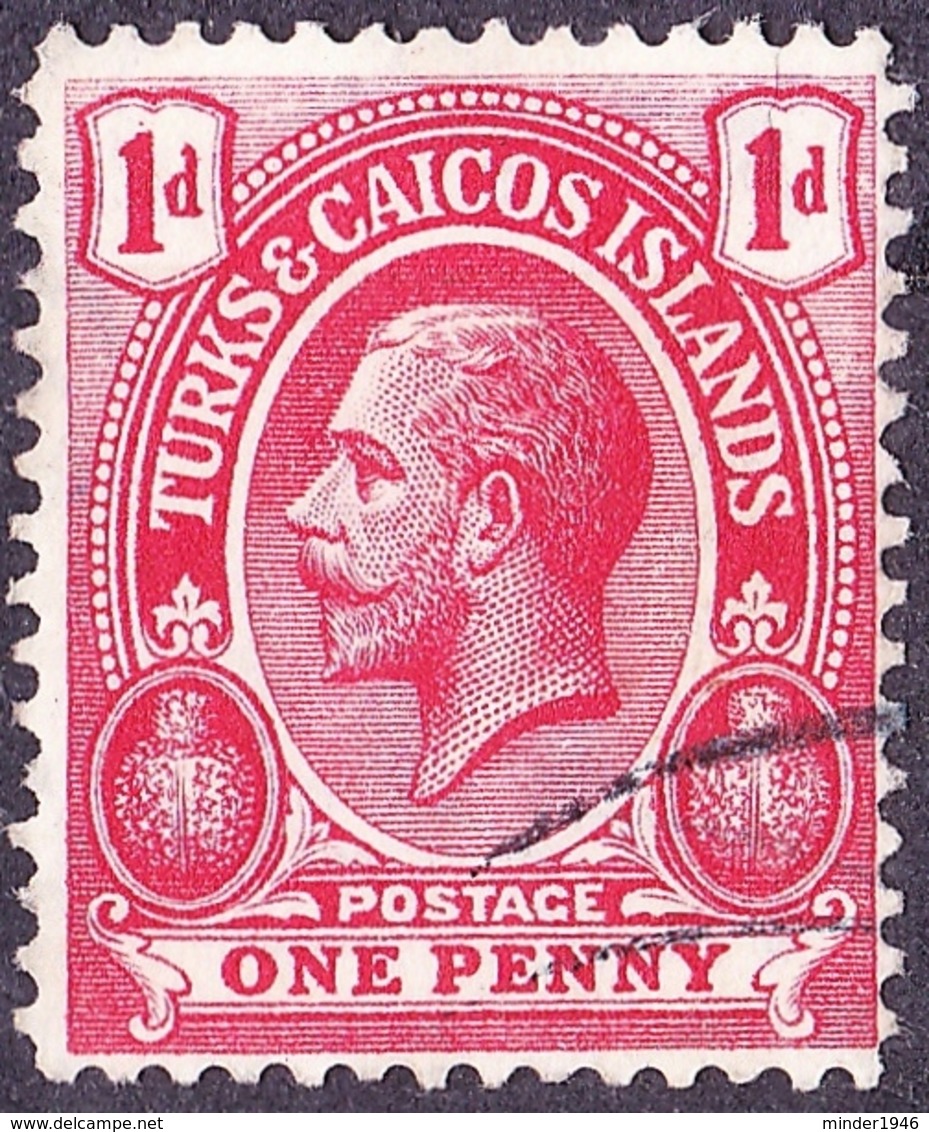 TURKS & CAICOS ISLANDS 1918 KGV 1d Rose-Carmine SG130b FU - Turks And Caicos