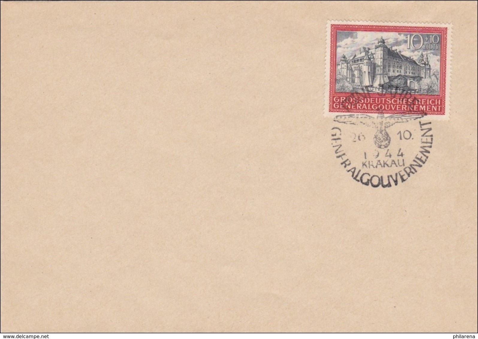 Generalgouvernement (GG): MiNr. 125 Mit Letztem Sonderstempel Als FDC 26.10.1944 - Occupation 1938-45