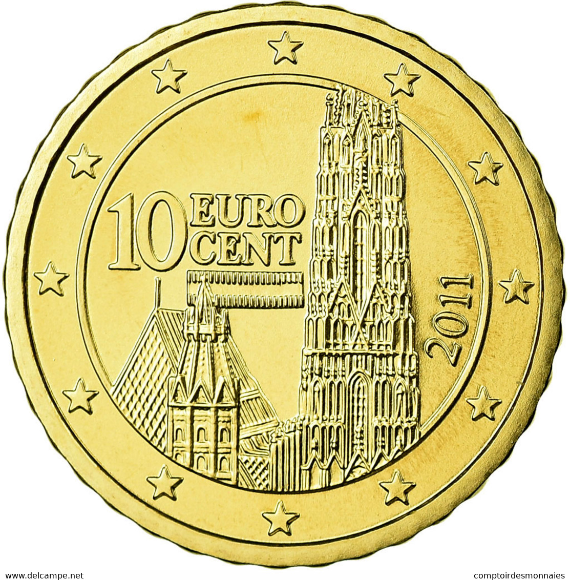 Autriche, 10 Euro Cent, 2011, FDC, Laiton, KM:3139 - Autriche