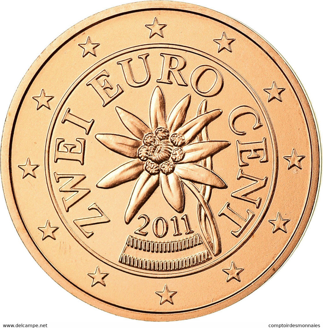 Autriche, 2 Euro Cent, 2011, FDC, Copper Plated Steel, KM:3083 - Autriche