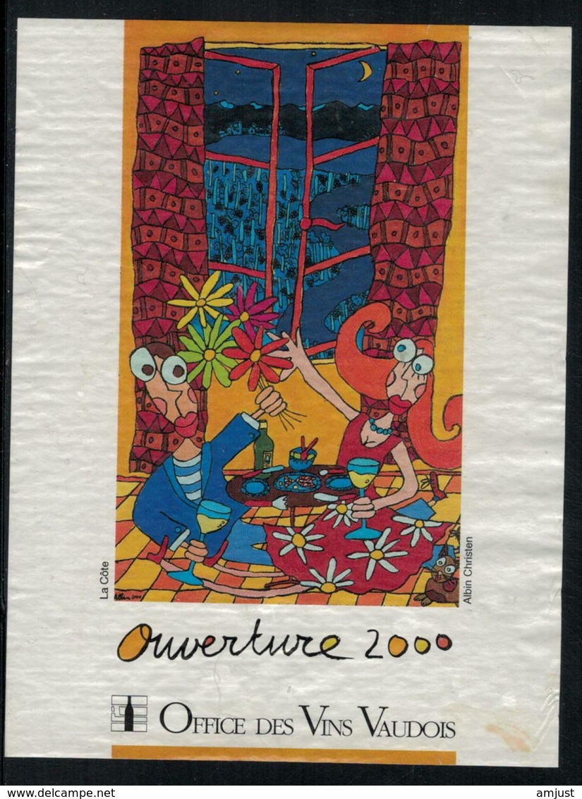 Etiquette De Vin // Ouverture, Office Des Vins Vaudois, Suisse - Año 2000