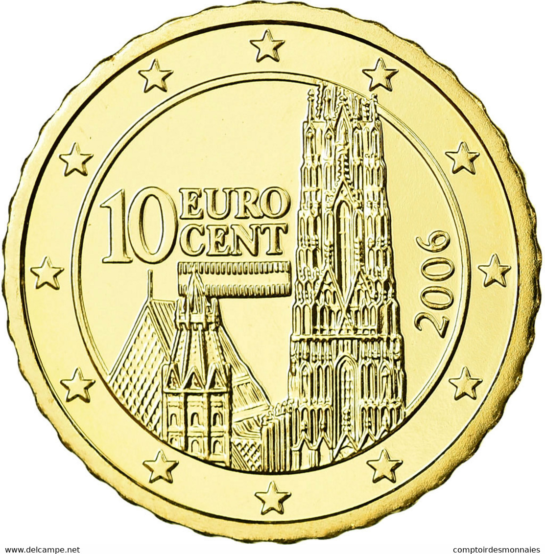 Autriche, 10 Euro Cent, 2006, FDC, Laiton, KM:3085 - Autriche