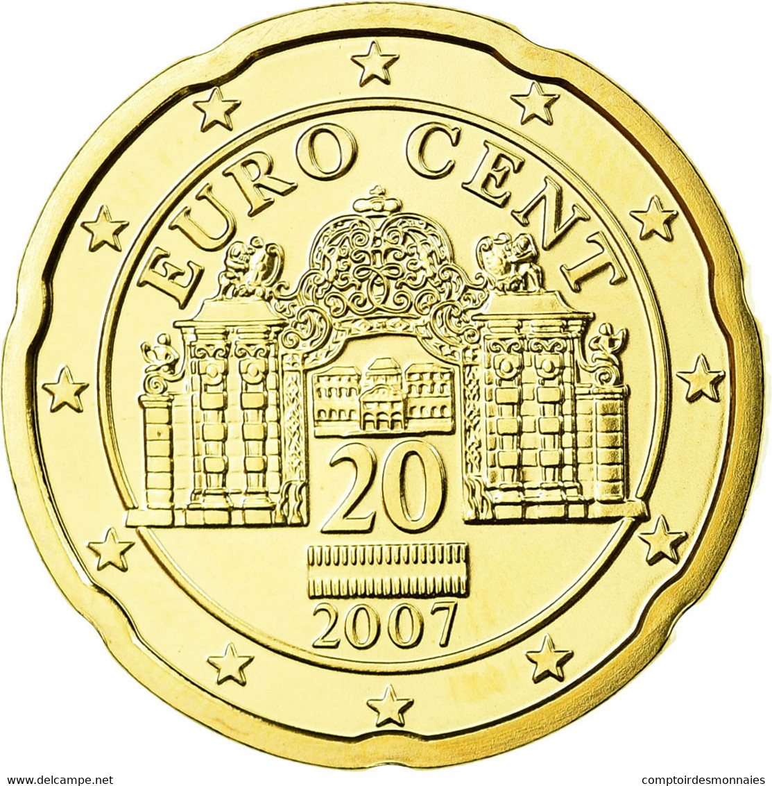 Autriche, 20 Euro Cent, 2007, FDC, Laiton, KM:3086 - Autriche
