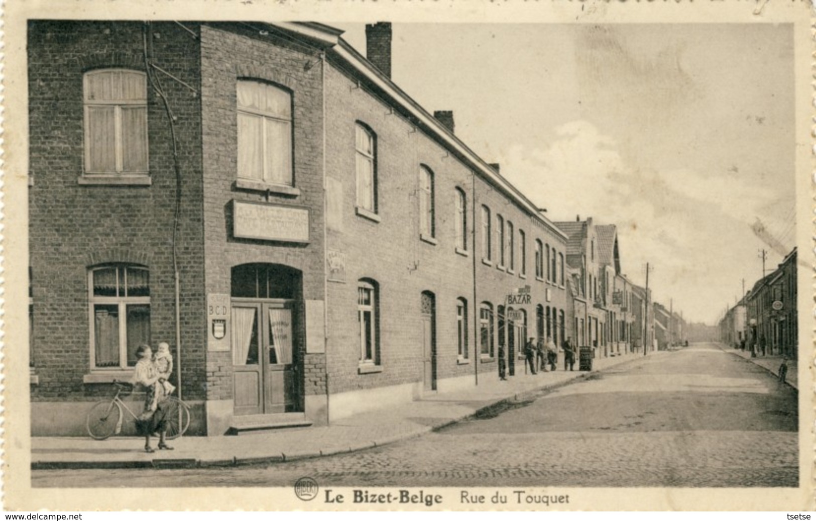 Le Bizet (Belgique) Rue Du Touquet ....Café " A La Ville De Gand " ... Bières B.C.D, Bière Française -1936 ( Voir Verso) - Komen-Waasten