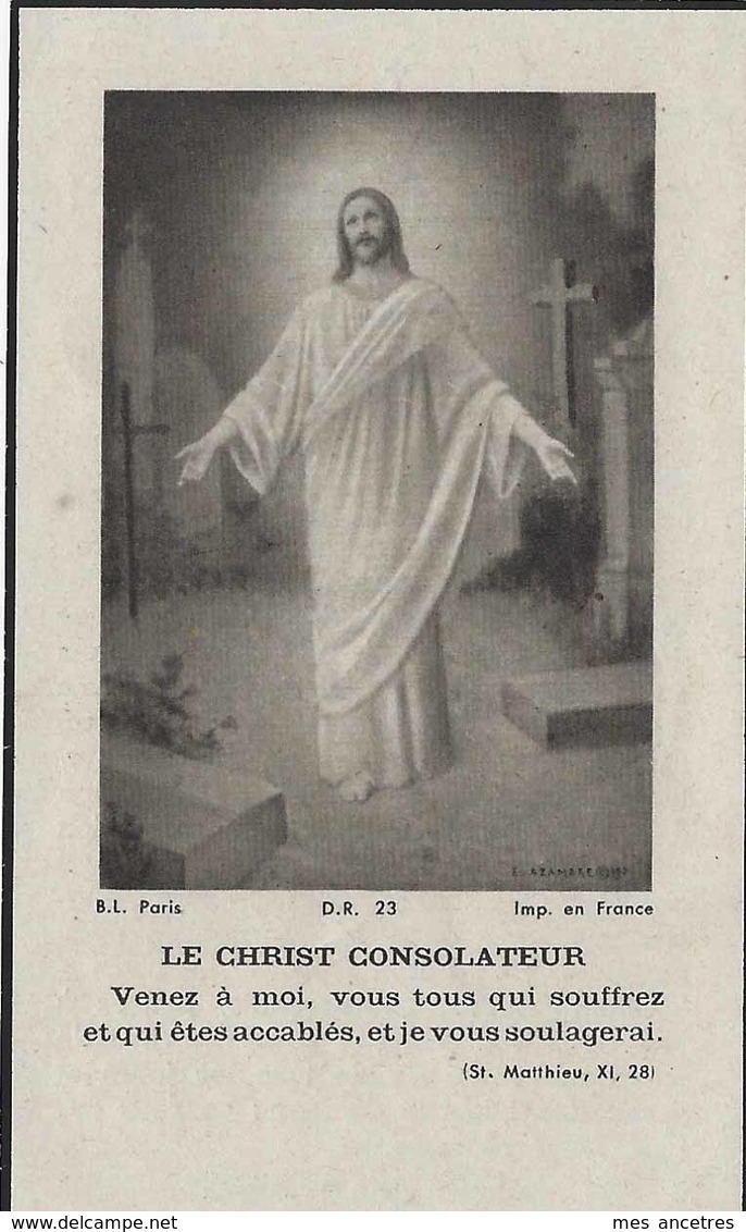 En 1957  Bailleul (59)  Georges BOUDEN  ép Irma BAILLEUL 87 Ans - Décès