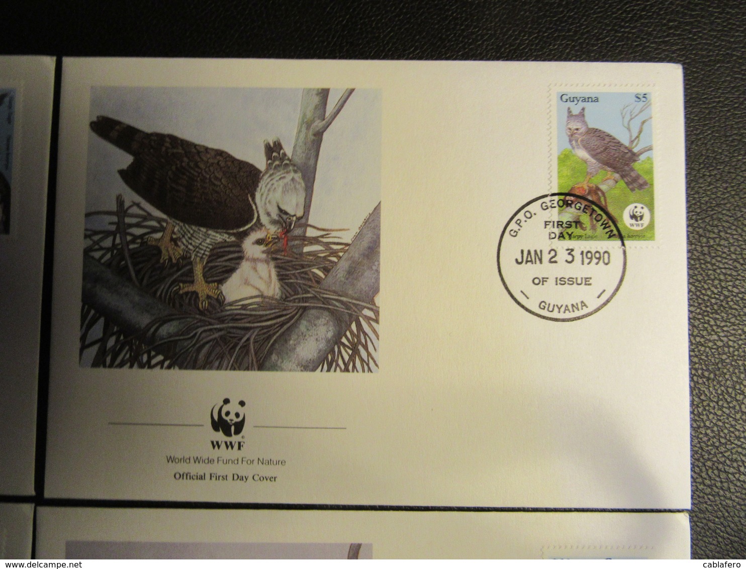 GUYANA - 1990 - WWF - PROTEZIONE DEGLI UCCELLI - 4 BUSTE FDC - Guiana (1966-...)