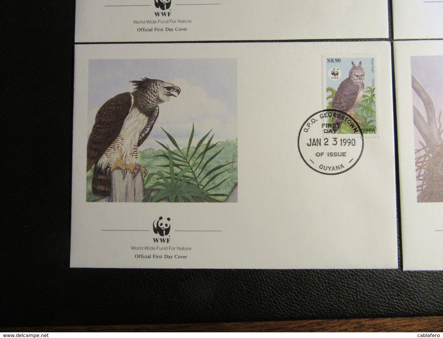 GUYANA - 1990 - WWF - PROTEZIONE DEGLI UCCELLI - 4 BUSTE FDC - Guiana (1966-...)