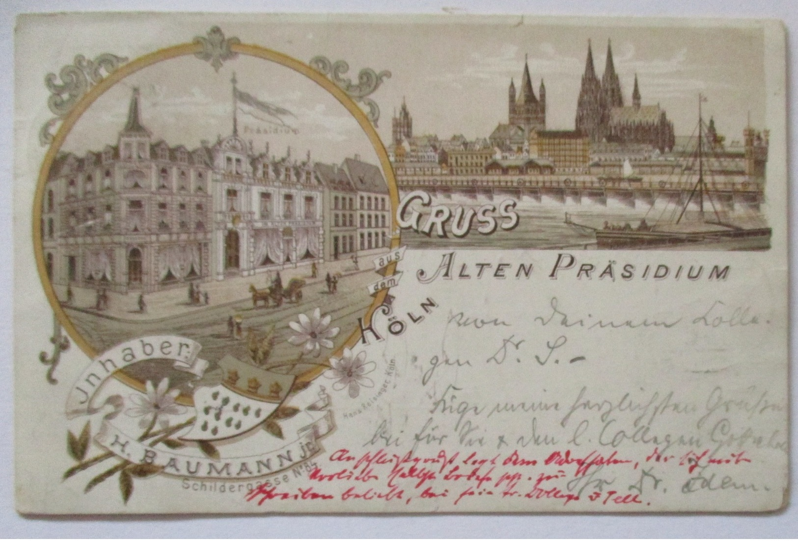 Köln Gruß Aus Dem Alten Präsidium, 1896 Nach Bonn (58190) - Sonstige & Ohne Zuordnung