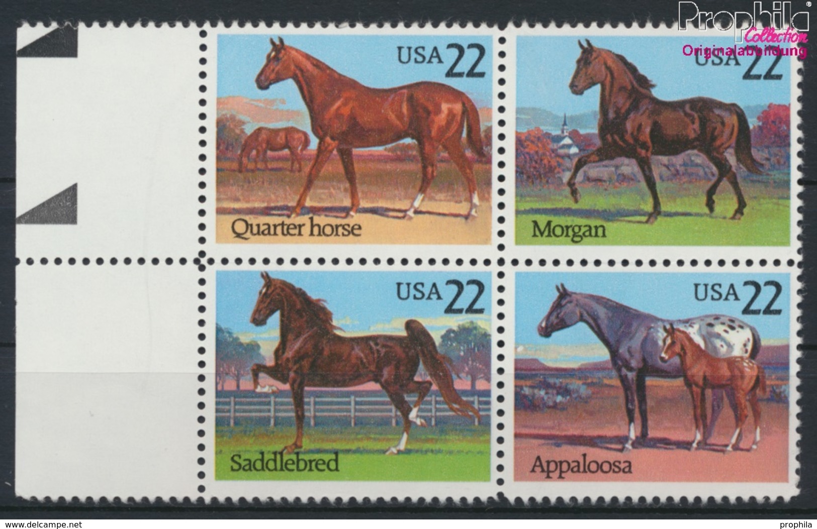 USA 1767-1770 Viererblock (kompl.Ausg.) Postfrisch 1985 Pferde (9324762 - Nuovi
