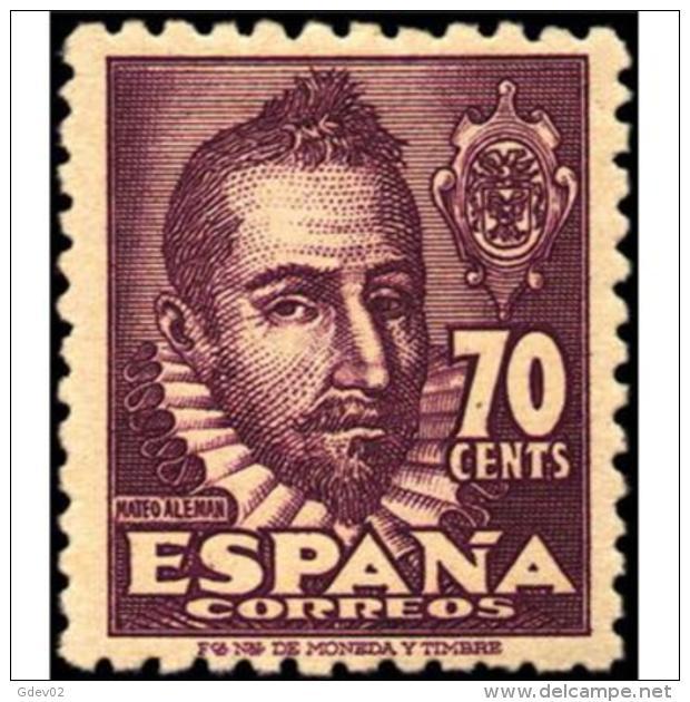 ES1036STV-LFT***1036S.España.Spain  Espagne. Escritor.MATEO ALEMAN.1948. (Ed 1036**) Sin Charnela - Nuevos