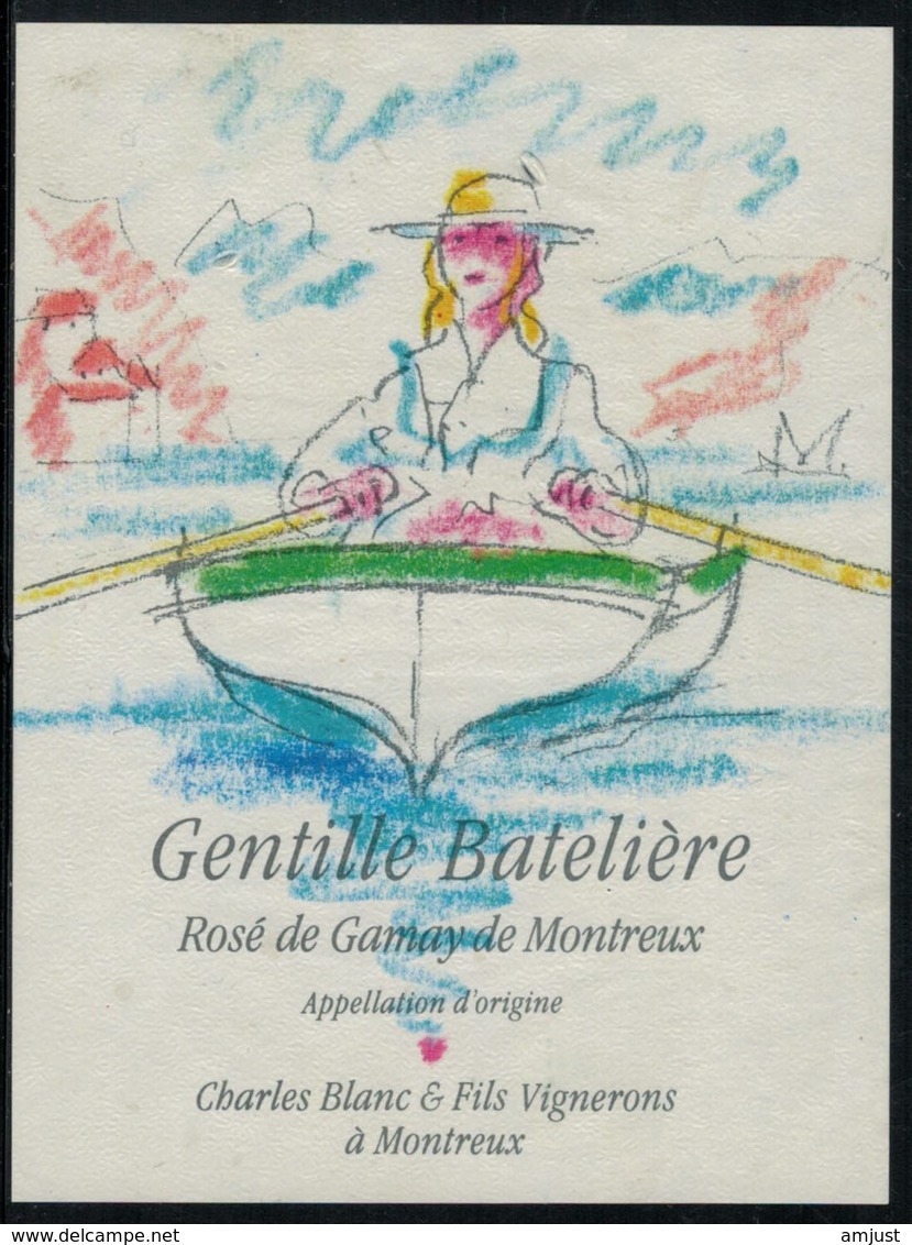 Etiquette De Vin // Rosé De Gamay, Gentille Batelière, Montreux, Vaud, Suisse - Autres & Non Classés