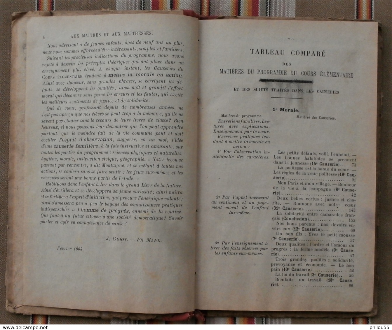 NOS CAUSERIES Lecture CE Paul DELAPLANE 1907 Illustrations J. GUIOT FR. MANE pas courant