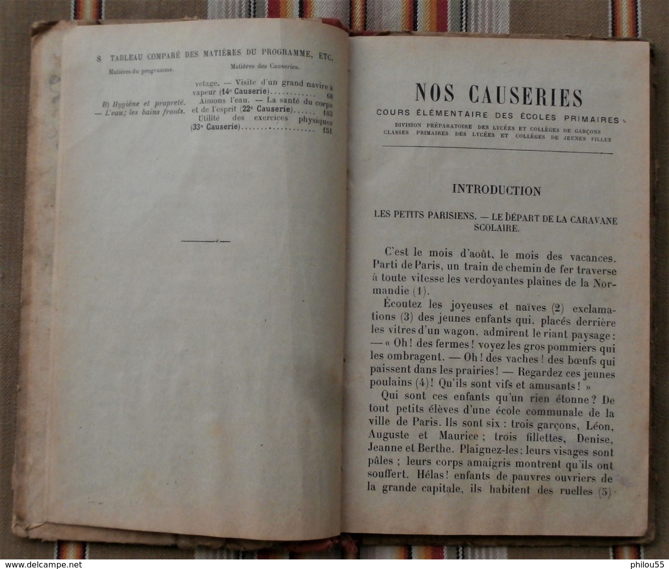 NOS CAUSERIES Lecture CE Paul DELAPLANE 1907 Illustrations J. GUIOT FR. MANE pas courant