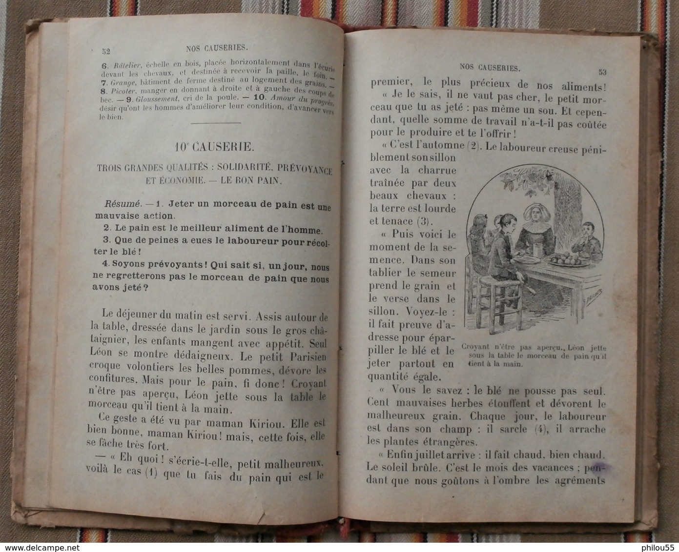 NOS CAUSERIES Lecture CE Paul DELAPLANE 1907 Illustrations J. GUIOT FR. MANE pas courant