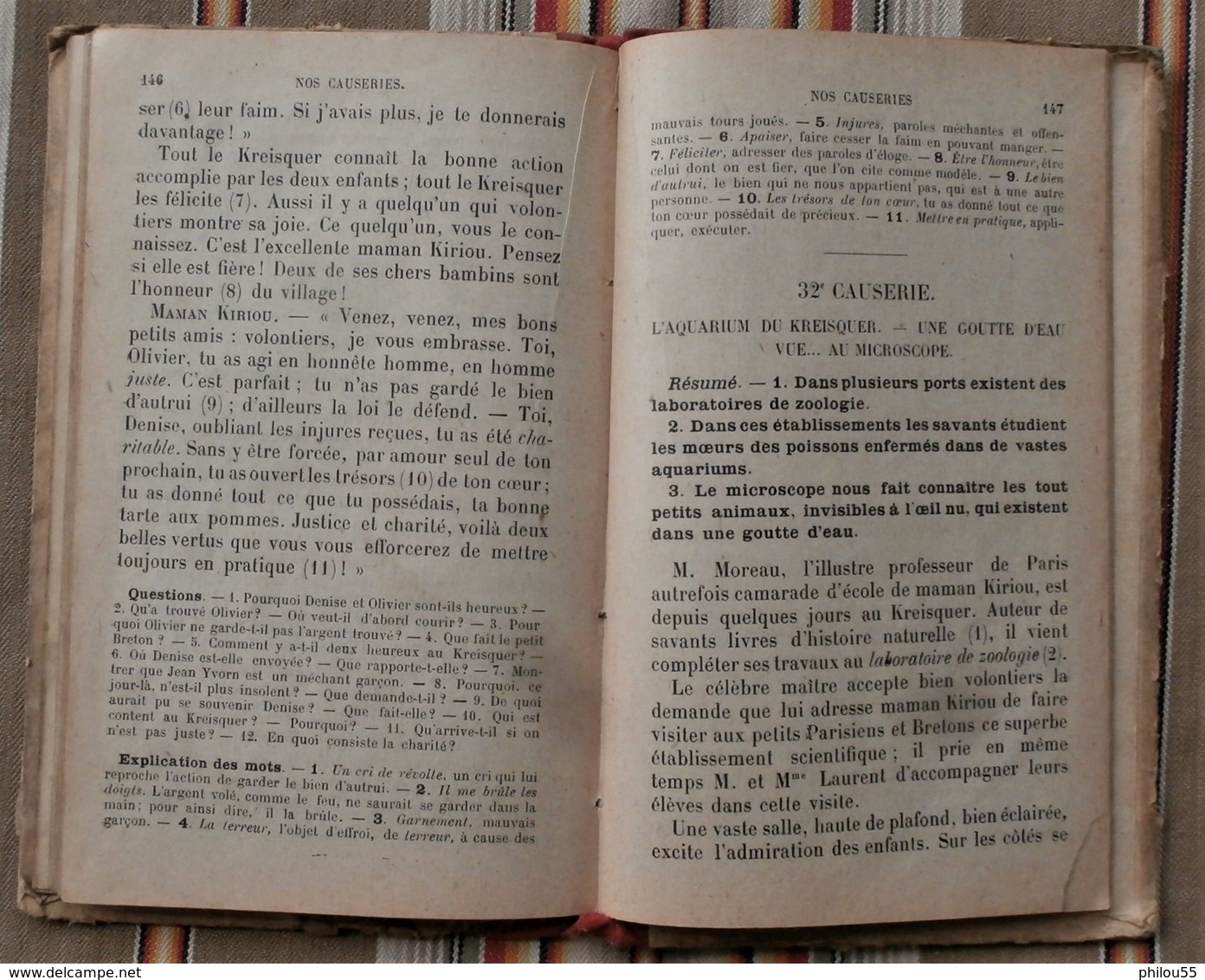 NOS CAUSERIES Lecture CE Paul DELAPLANE 1907 Illustrations J. GUIOT FR. MANE pas courant