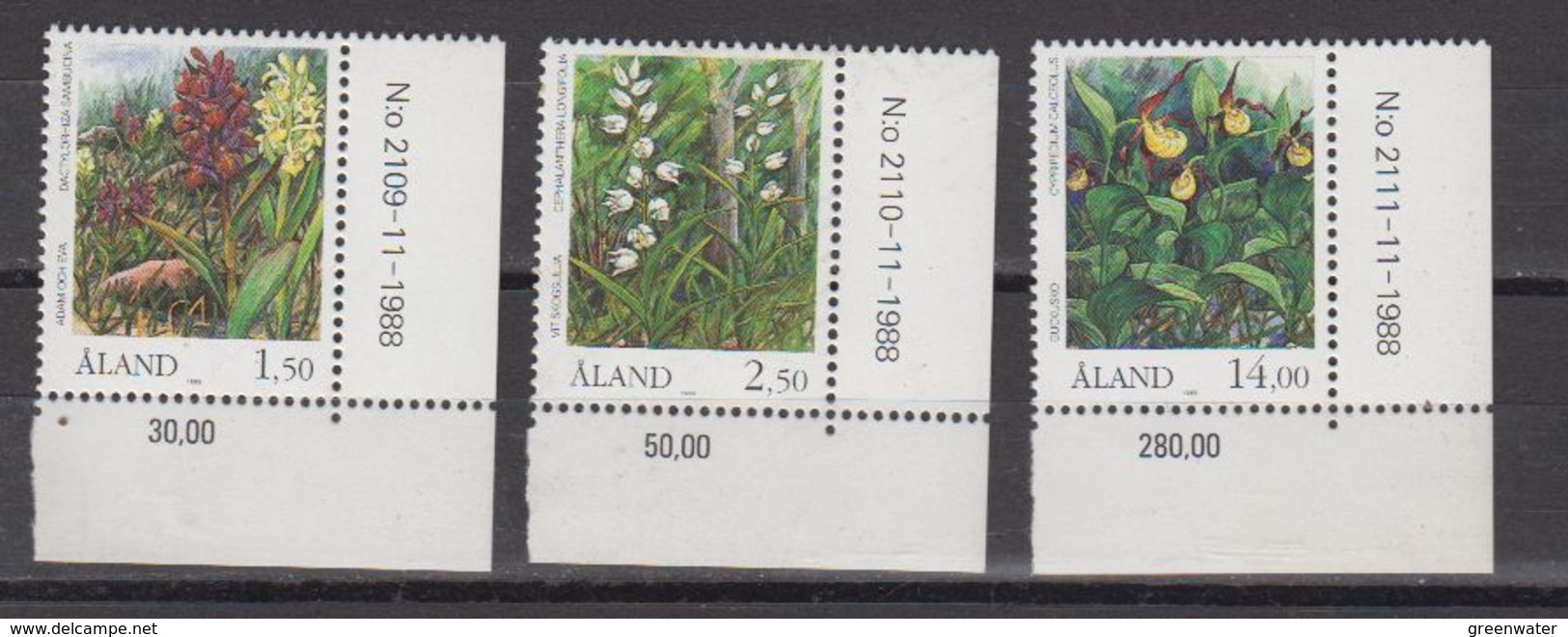 Aland 1989 Flowers 3v  (corners) ** Mnh (43357B) - Aland