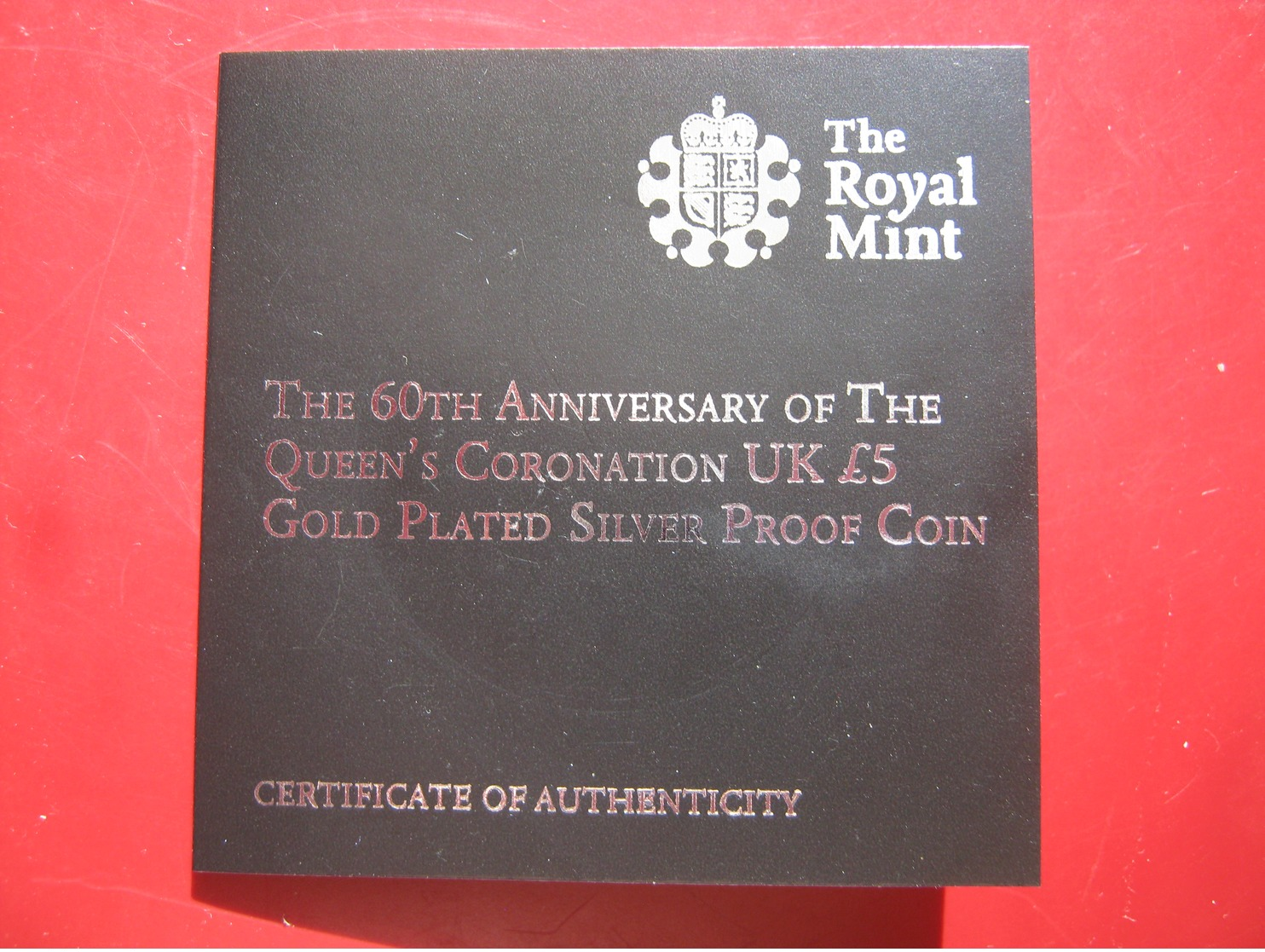 UK 1953~2013 £5 Pound Gold-plated Silver Proof Coin COA Queen's Coronation 60th Anniversary - 5 Pounds