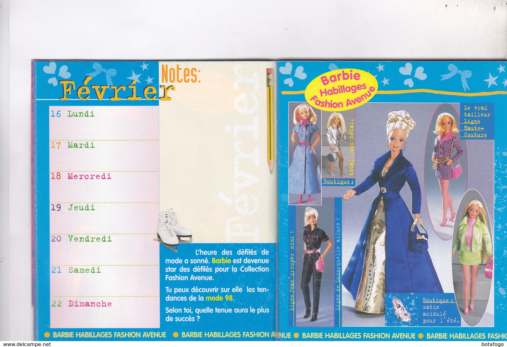 CARNET 1998   POUPEES BARBIE , - Barbie