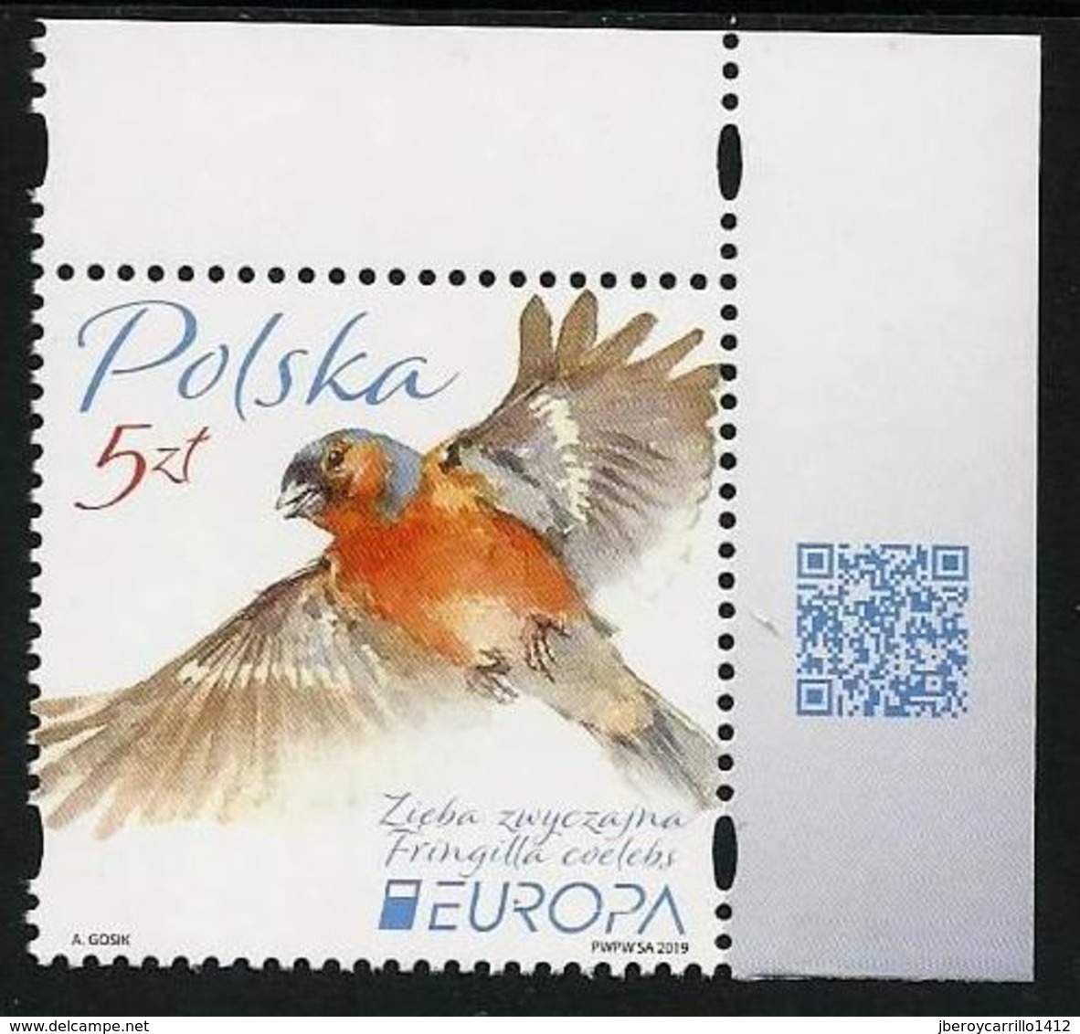 POLONIA /POLAND /POLSKA /POLOGNE  -EUROPA 2019 -NATIONAL BIRDS.-"AVES -BIRDS -VÖGEL-OISEAUX"- SERIE CHD - 2019