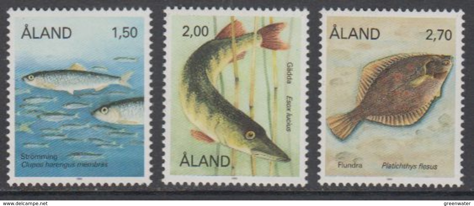 Aland 1990 Fishes 3v ** Mnh (43357C) - Aland