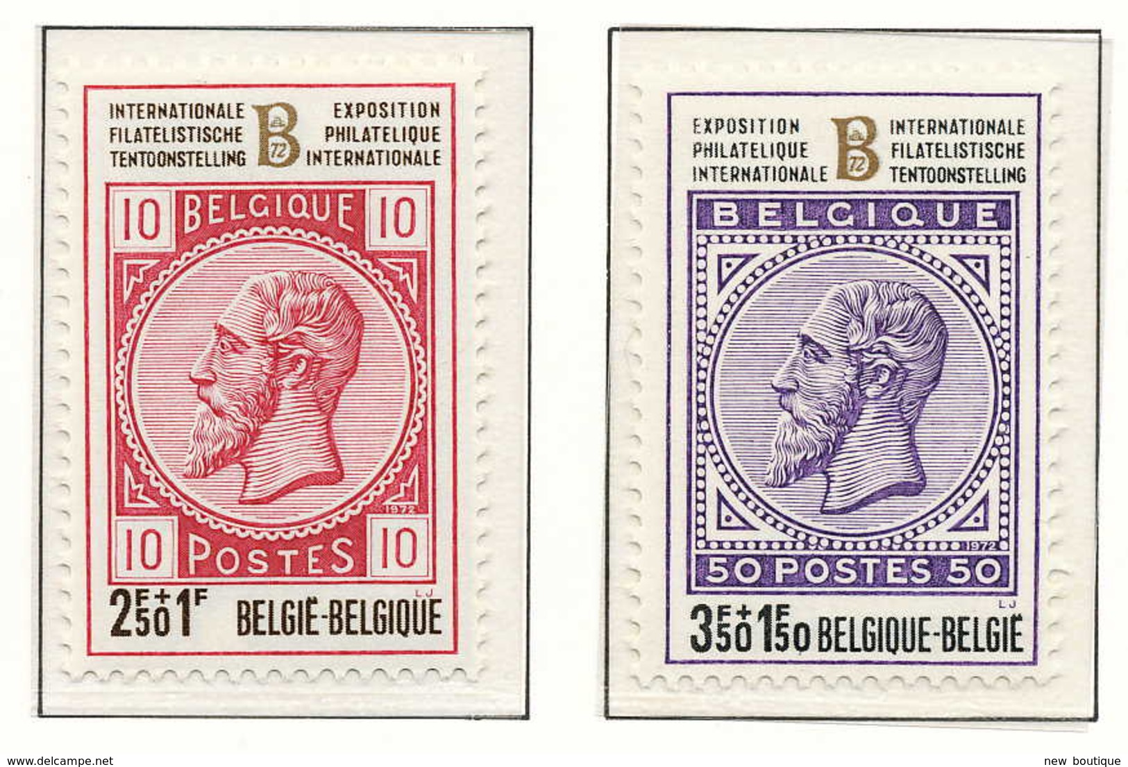 NB - [150998]SUP//**/Mnh-[1629/30] Belgique 1972, Léopold II, BELGICA 72, Exposition Philatélique Au Heysel, SNC - Exposiciones Filatélicas