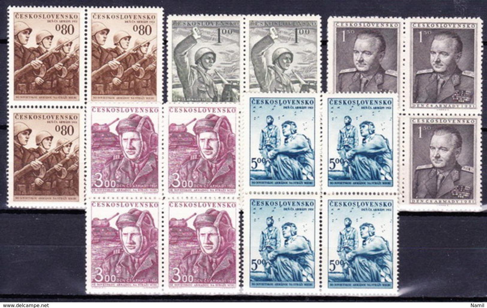 ** Tchécoslovaquie 1951 Mi 691-5 (Yv 600-4), (MNH) - Ungebraucht