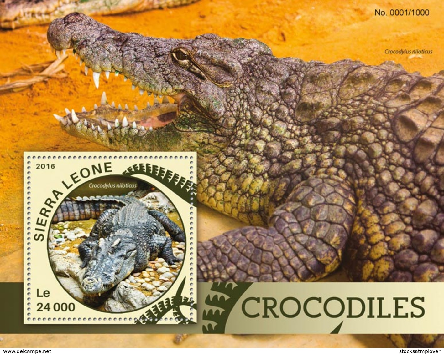 Sierra Leone   2016  Fauna  Crocodiles - Sierra Leone (1961-...)