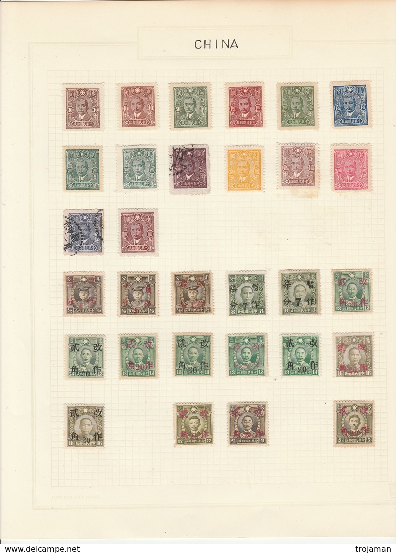 CHINA 19-07-09. 28 UNUSED STAMPS.  2 USED STAMPS. - 1912-1949 République