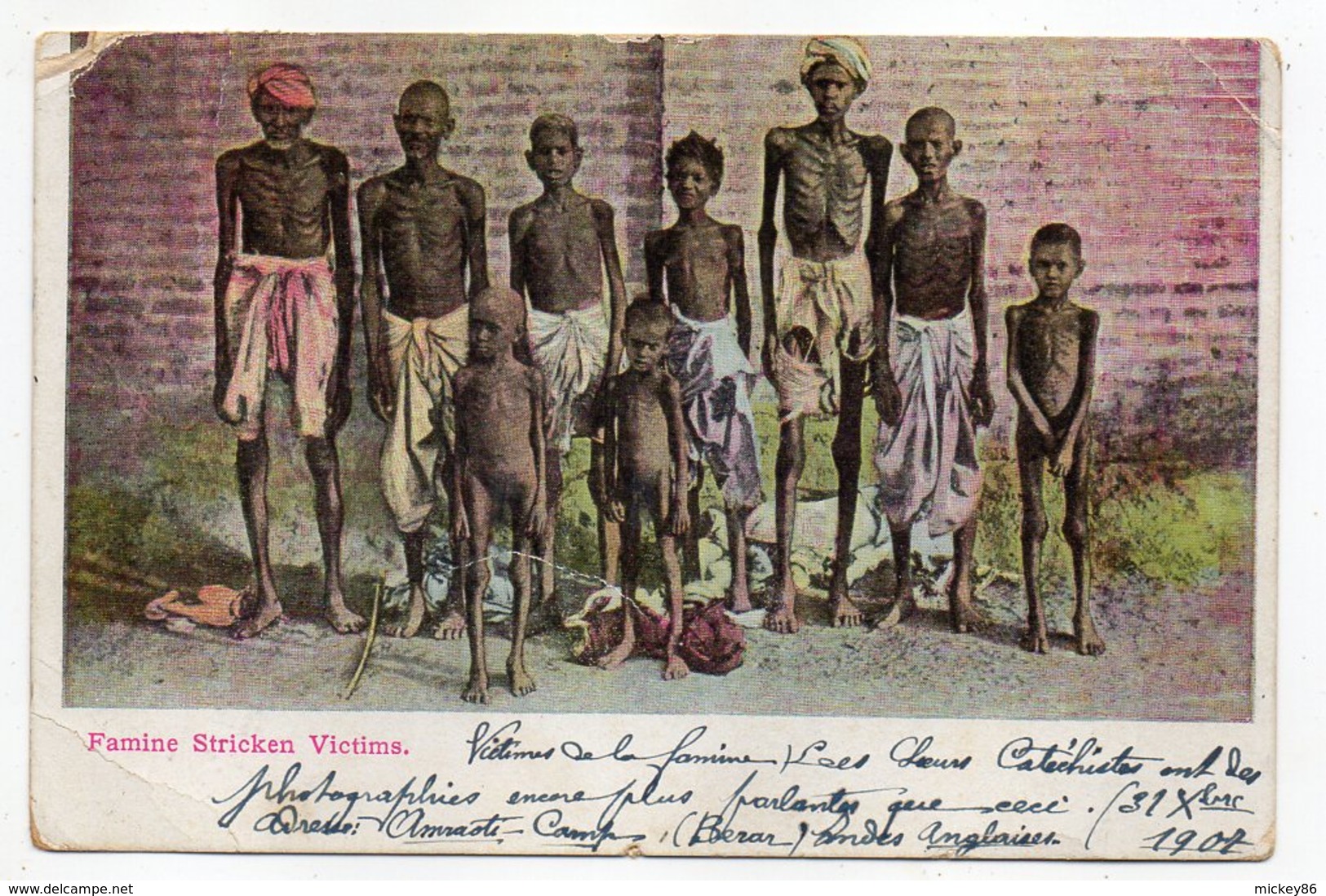 Inde --1908--Famine Stricken Victims  --  Timbre  -- Cachet ....... à Saisir - Inde